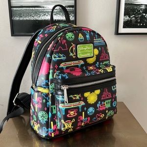 RARE HTF Loungefly Neon Disney Parks Backpack